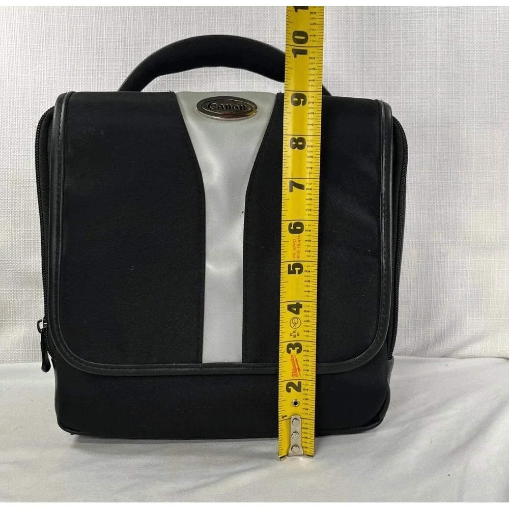 Canon Camera Bag Black Silver Padded Case Multi-Pocket Organizer Carry Bag